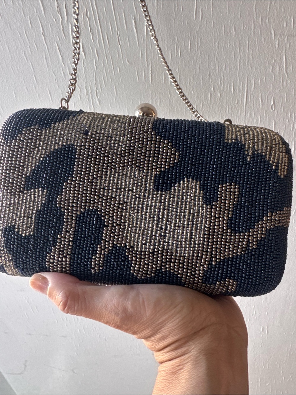 Tiana Beaded Evening Clutch - Black & Gold